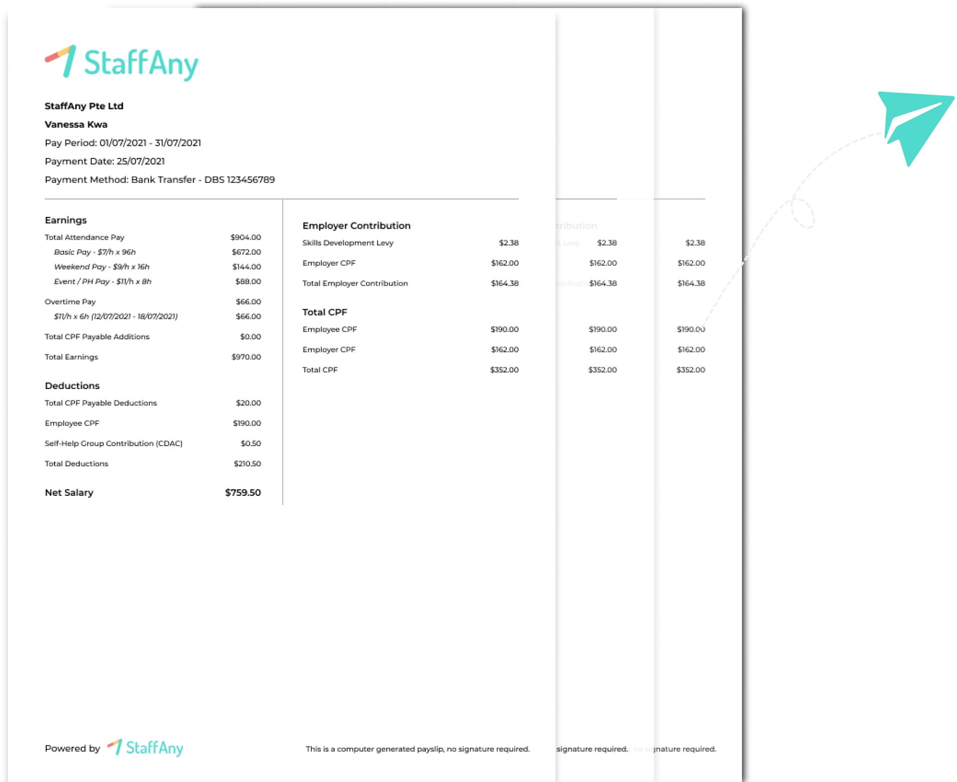 example of payslip