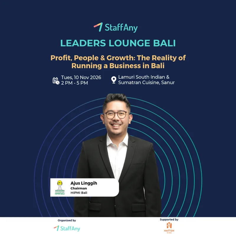 Official cover for StaffAny Leaders Lounge Bali in November 2026