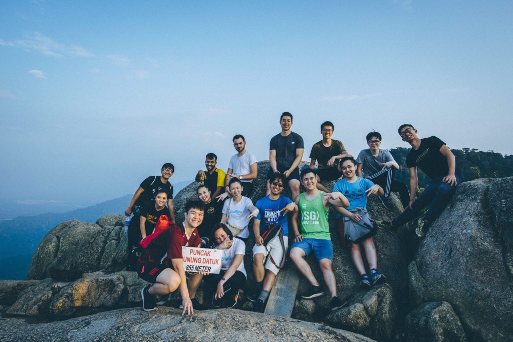 the StaffAny team on the peak of Gunung Datuk in Malacca