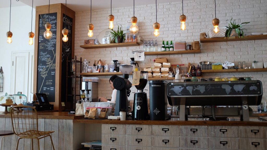 a barista in a cafe