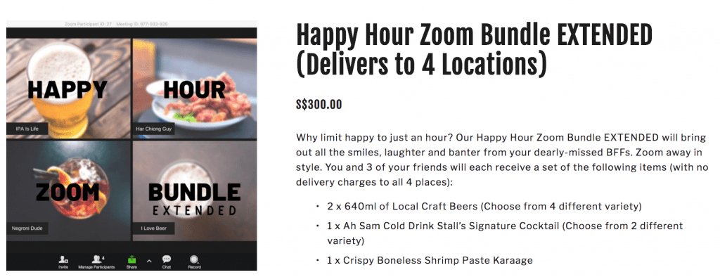 Zoom bundles for thirving in the new normal for F&Bs